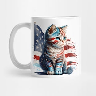 4th of July kitten Mug